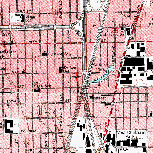 Topographic Map of Greater Bethlehem Missionary Baptist Church, IL