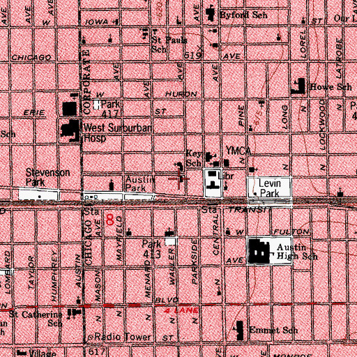 Topographic Map of Greater Holy Temple Church of God in Christ, IL