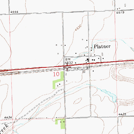 Topographic Map of Platner, CO