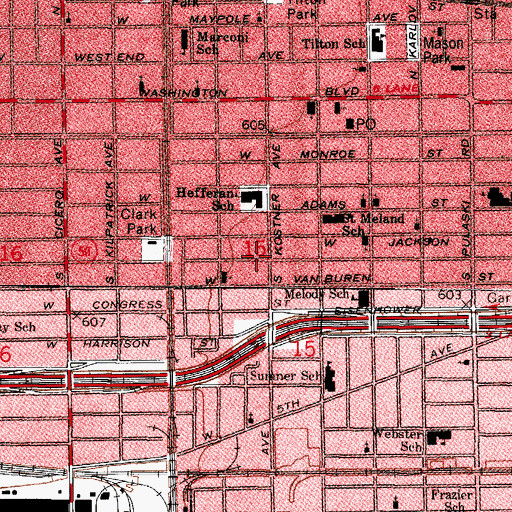 Topographic Map of Greater Saint Johns Missionary Baptist Church, IL