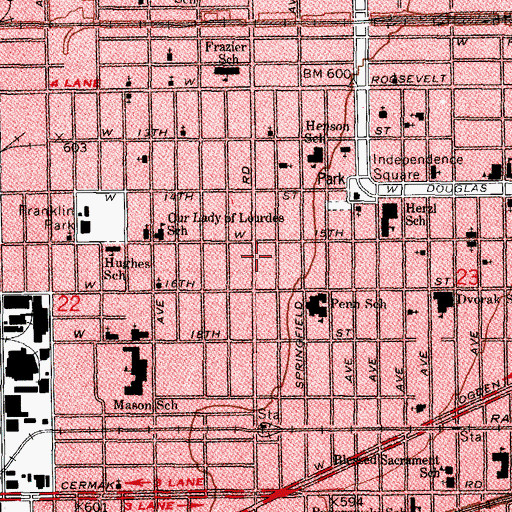 Topographic Map of Greater Sweet Home Missionary Baptist Church, IL
