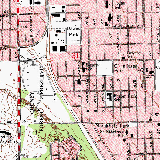 Topographic Map of Greater Walters African Methodist Episcopal Zion Church, IL