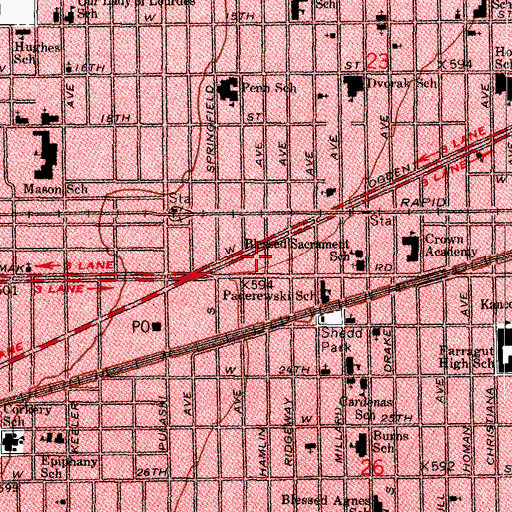 Topographic Map of Greater Whitestone Missionary Baptist Church, IL