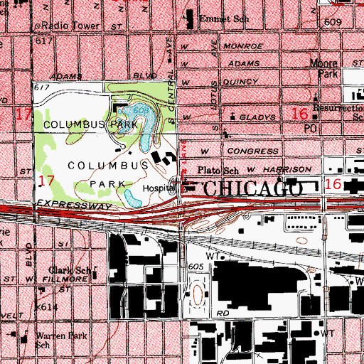 Topographic Map of Greek Orthodox Church of the Assumption, IL