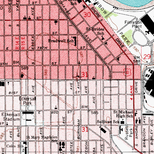 Topographic Map of Greene African Methodist Episcopal Church, IL