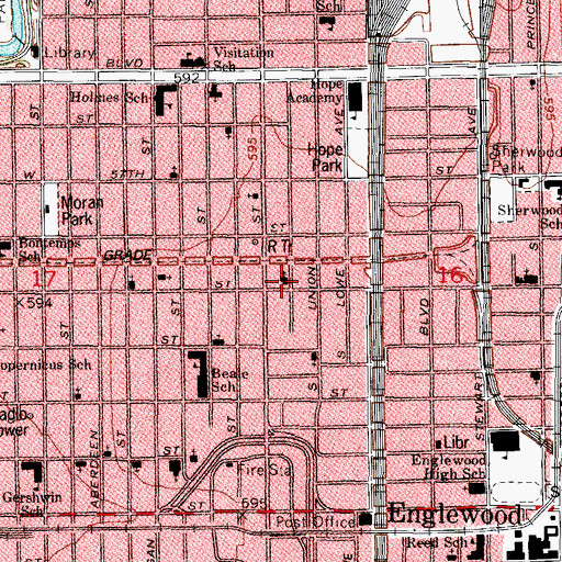 Topographic Map of Gregg Memorial African Methodist Episcopal Church, IL