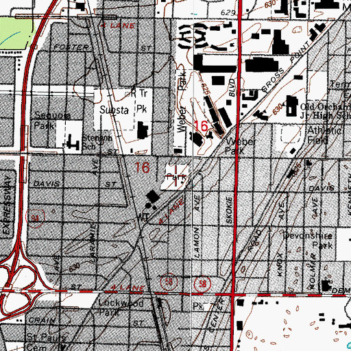 Topographic Map of Gross Point Park, IL