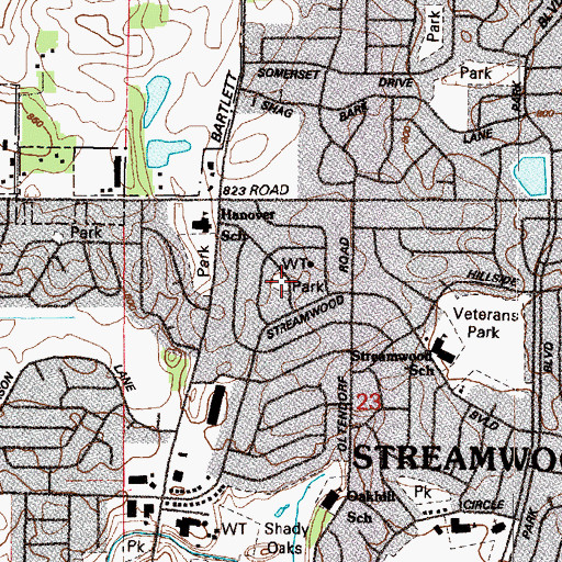 Topographic Map of Grow Park, IL