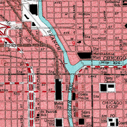 Topographic Map of Guaries Trading House (historical), IL
