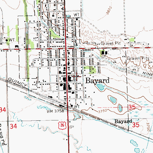 Topographic Map of Assembly of God Church, NE