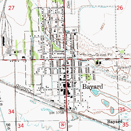 Topographic Map of United Methodist Church, NE