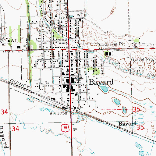 Topographic Map of Sacred Heart Catholic Church, NE