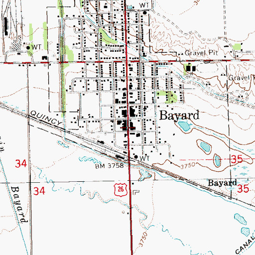 Topographic Map of Chimney Rock Medical Center, NE