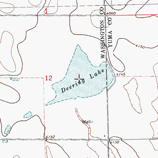 Topographic Map of Deering Lake, CO