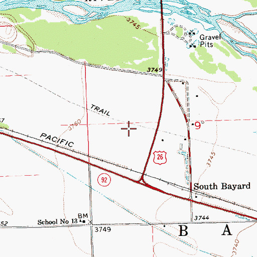 Topographic Map of Chimney Rock Post Office (historical), NE