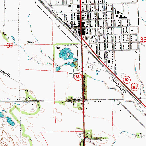 Topographic Map of Bridgeport Rural Fire District 1, NE