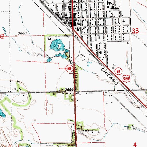 Topographic Map of Trinidad Bean and Elevator Company Elevator, NE