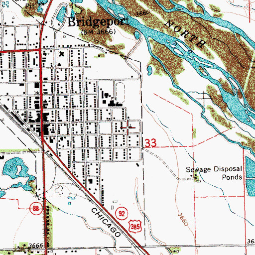 Topographic Map of First Presbyterian Church, NE