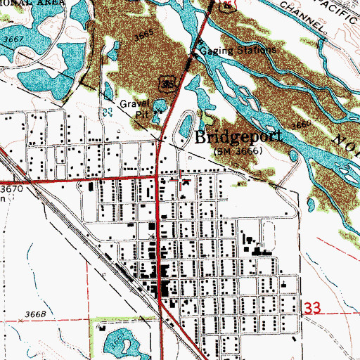 Topographic Map of Heritage of Bridgeport, NE