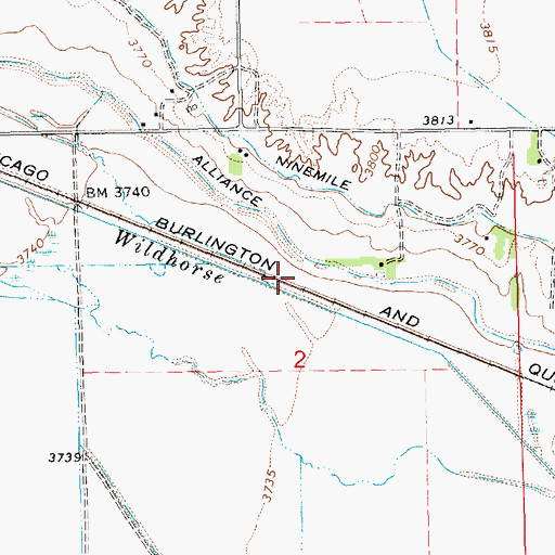 Topographic Map of East Bayard, NE