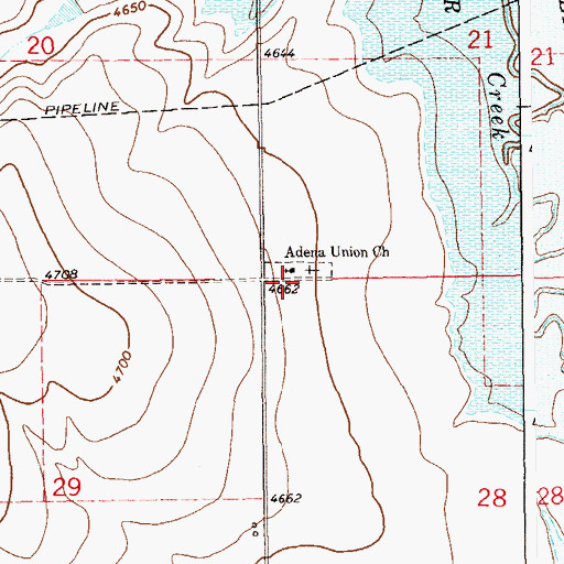 Topographic Map of Adena Union Church, CO