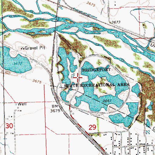 Topographic Map of Bridgeport Camping Area, NE