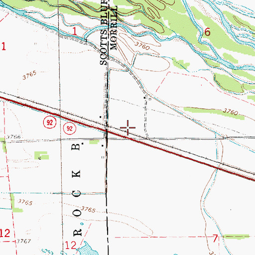 Topographic Map of Oregon Trail Wagon Train Campground, NE