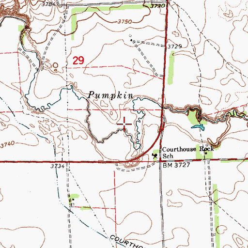 Topographic Map of Courthouse and Jail Rock Golf Course, NE