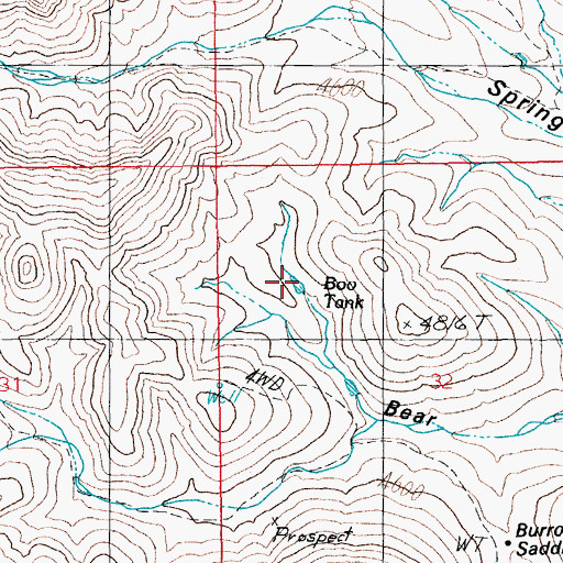 Topographic Map of Boo Tank, AZ