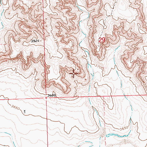 Topographic Map of Ancient Bluff Ruins, NE
