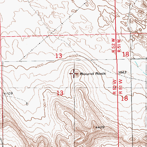 Topographic Map of Round Rock, NE