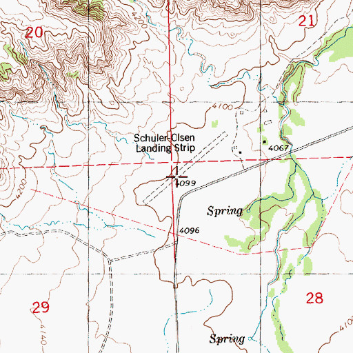 Topographic Map of Schuler-Olsen Landing Strip (historical), NE