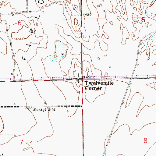 Topographic Map of Twelvemile Corner, CO