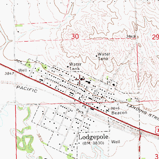Topographic Map of Lodgepole High School, NE