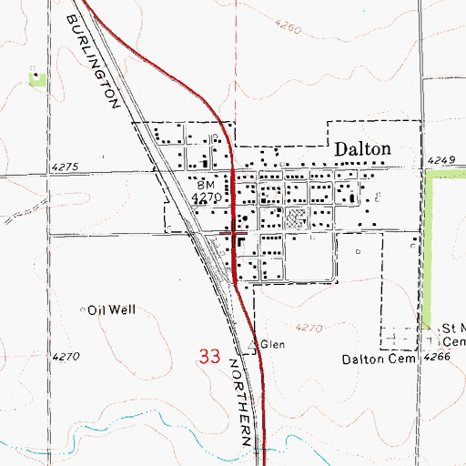 Topographic Map of Saint Marys Catholic Church, NE