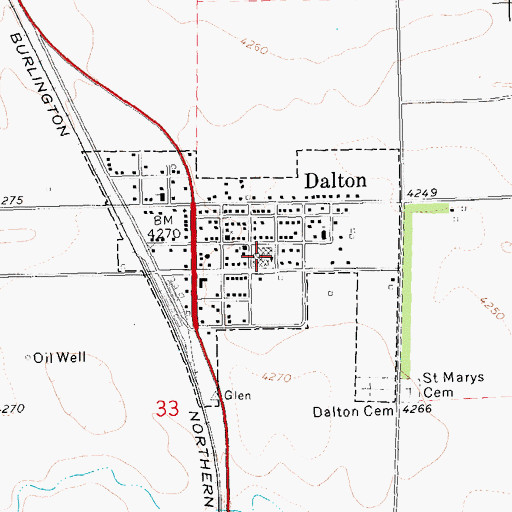 Topographic Map of Leyton High School, NE