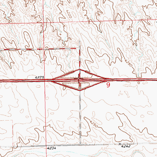 Topographic Map of Interchange 59, NE