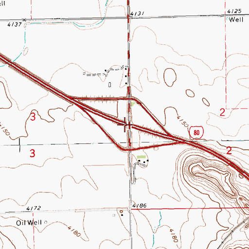 Topographic Map of Interchange 55, NE