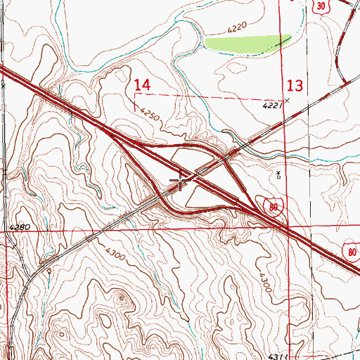 Topographic Map of Interchange 48, NE