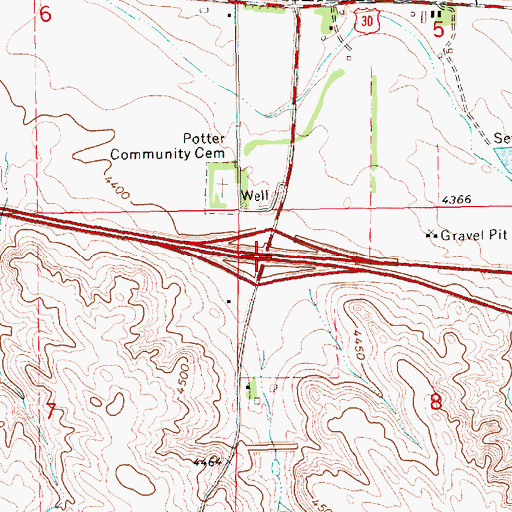 Topographic Map of Interchange 38, NE