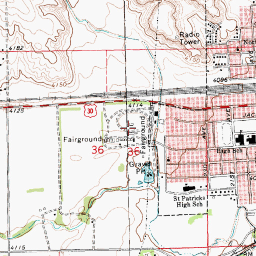 Topographic Map of Cheyenne County Fairgrounds, NE
