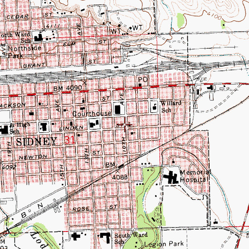 Topographic Map of Calvary Baptist Church, NE