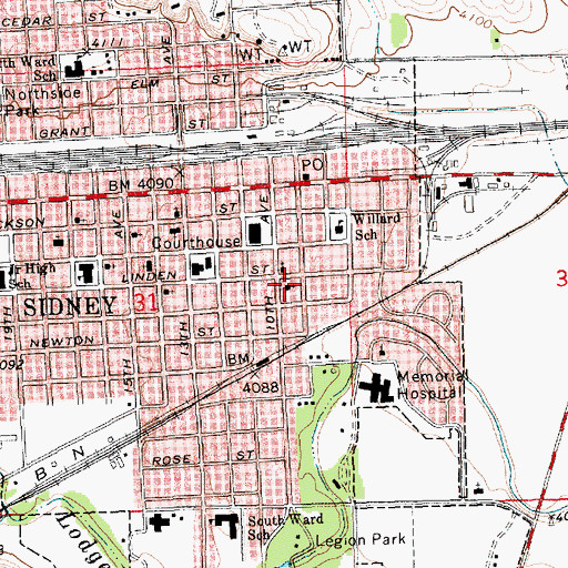 Topographic Map of Christ Episcopal Church, NE