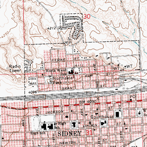 Topographic Map of Foursquare Church, NE