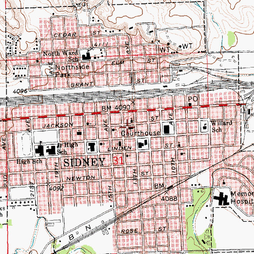Topographic Map of Saint Patricks Catholic Church, NE