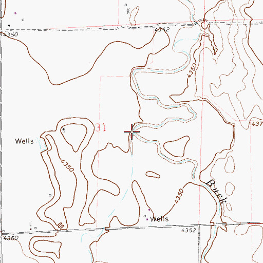 Topographic Map of Buck Creek, CO