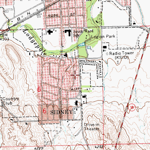 Topographic Map of First United Methodist Church, NE