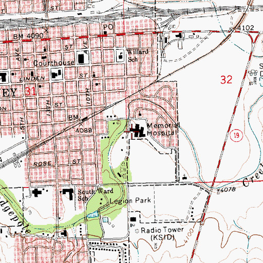 Topographic Map of Sidney Regional Medical Center, NE