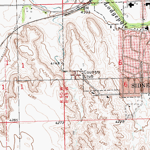 Topographic Map of Hillside Golf Course, NE