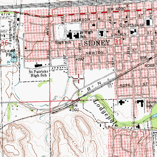 Topographic Map of Gordons Mobile Plaza, NE